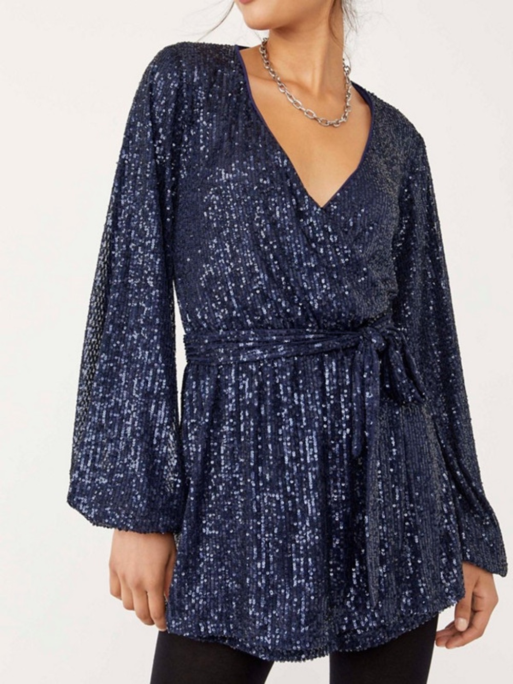 Navy Sequin Free People Christa Romper